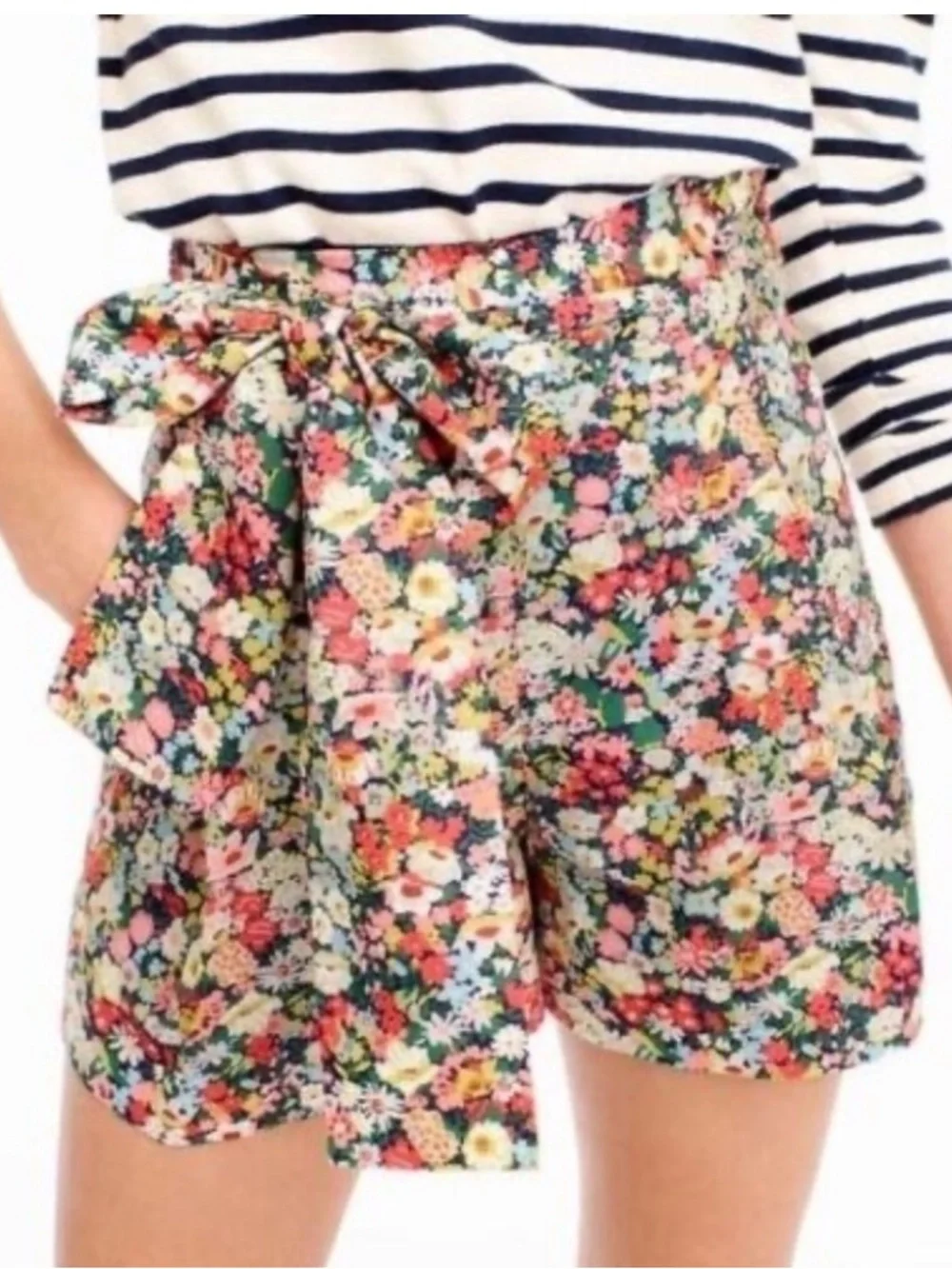 J. Crew x Liberty Tie-waist Short Thorpe Floral Women Romantic Preppy Sz 10 NWT